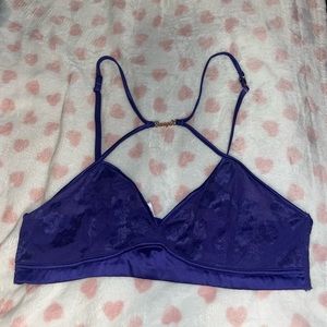 savage x fenty strap up lace bralette taboo blue